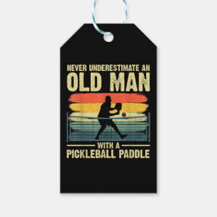 Étiquettes-cadeau Conception de Pickleball Cool pour hommes Grand-pè