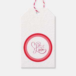 Étiquettes-cadeau Conception de style d'amour rose mignonne