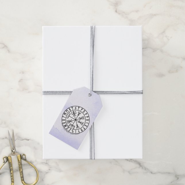 Étiquettes-cadeau Conception de symbole de compas viking Vegvisir (Avec de la ficelle)