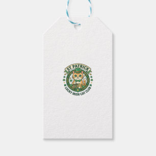 Étiquettes-cadeau Conception de T-shirt de chat mignon irlandais cha