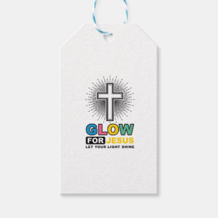 Étiquettes-cadeau Conception de t-shirt lumière de croix chrétienne