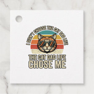 Étiquettes Cadeau Conception de T-Shirt Vintage Cat Dad Life Chose M