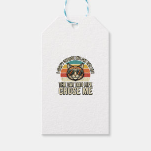 Étiquettes-cadeau Conception de T-Shirt Vintage Cat Dad Life Chose M
