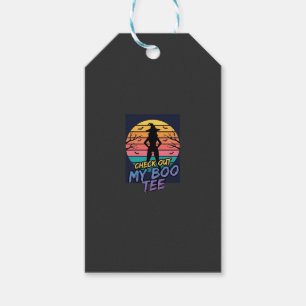 Étiquettes-cadeau Conception de tee-shirt Halloween Check Out My Boo