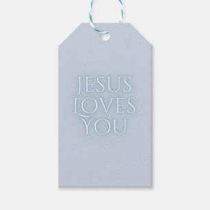 Étiquettes-cadeau Conception de typographie chrétienne Jésus aime