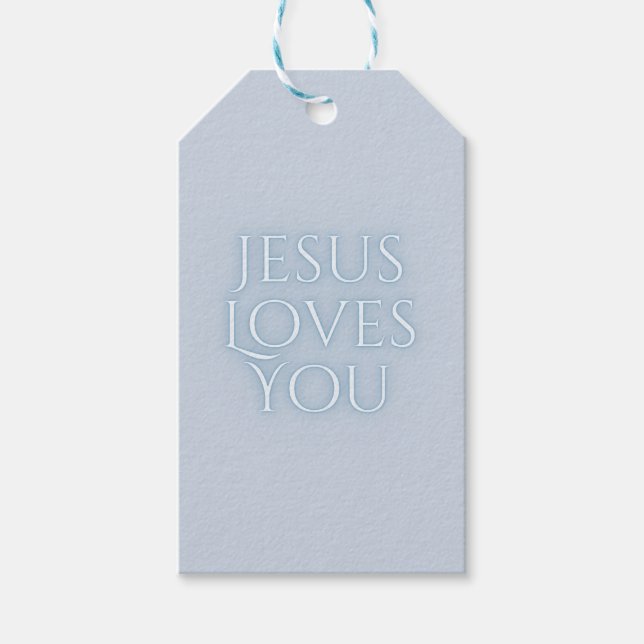 Étiquettes-cadeau Conception de typographie chrétienne Jésus aime  (Devant)