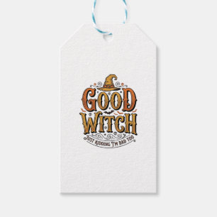 Étiquettes-cadeau Conception de typographie Halloween sorcière genti