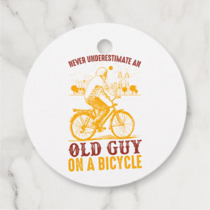 Étiquettes Cadeau Conception de vieux motard   Bicyclette   Ne sous-