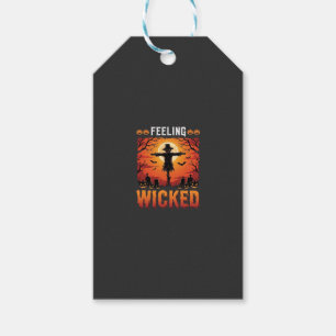 Étiquettes-cadeau Conception d'épouvantail d'Halloween qui se sent m