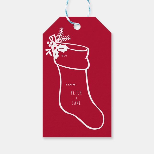Étiquettes-cadeau Conception des bas de Noël (Devant)