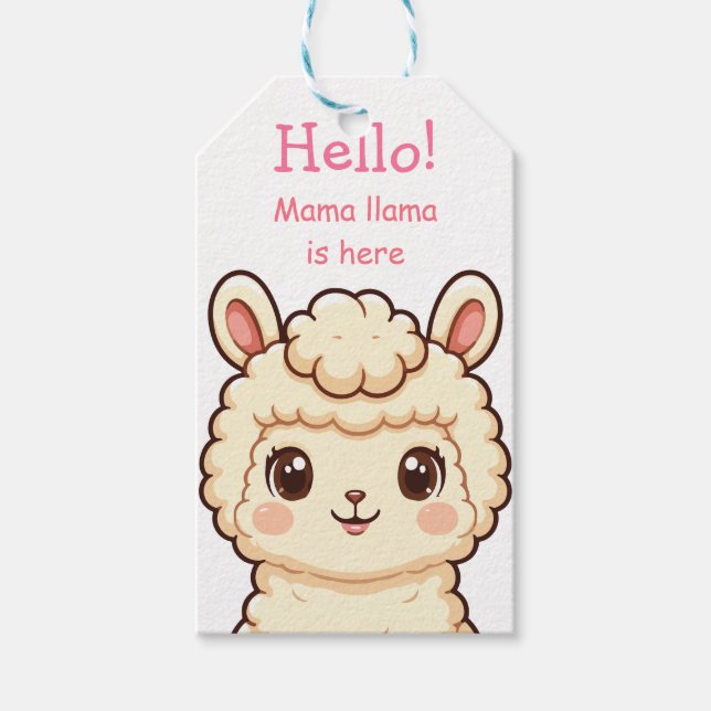 Étiquettes-cadeau Conception d'illustration de lama mignon (Devant)