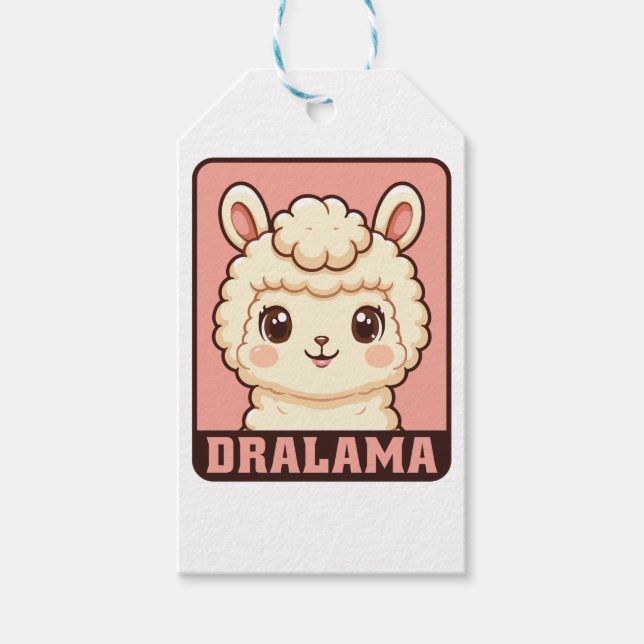 Étiquettes-cadeau Conception d'illustration de lama mignon (Devant)