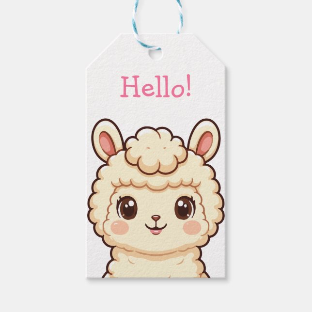 Étiquettes-cadeau Conception d'illustration de lama mignon (Devant)