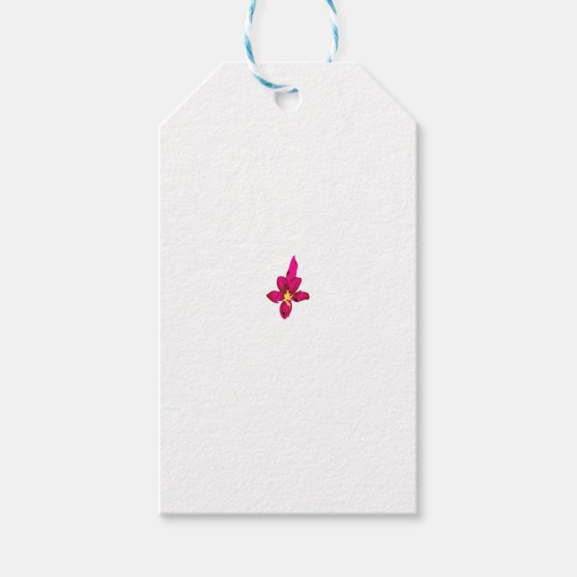 Étiquettes-cadeau Conception Féminine, Or Clair, Rouge Pourpré (Devant)