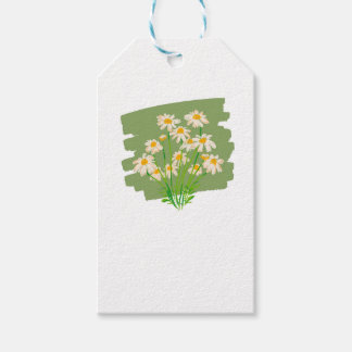 Étiquettes-cadeau Conception florale rustique sur fond vert