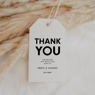 Étiquettes-cadeau Conception minimaliste moderne Noir et blanc