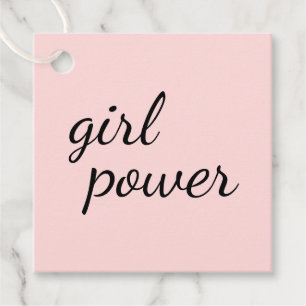 Étiquettes Cadeau Conception moderne de pouvoir de fille rose mignon