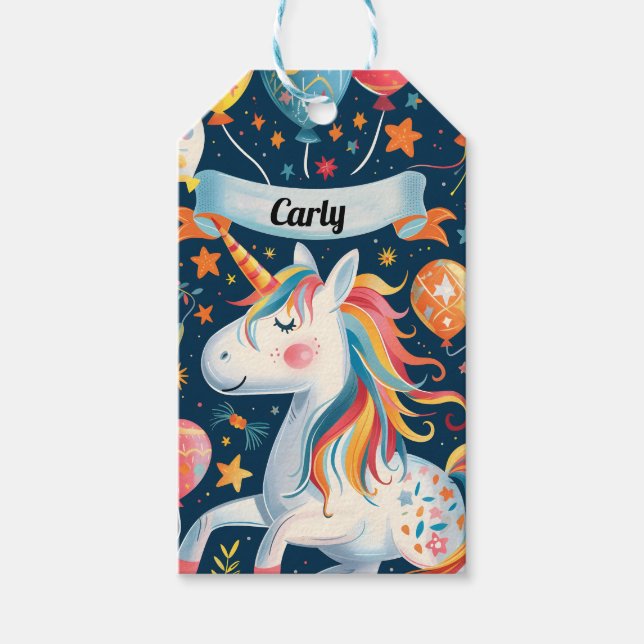 Étiquettes-cadeau Conception Unicorne pour enfants (Devant)