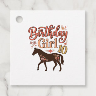 Étiquettes Cadeau Conception vectorielle florale de cheval 10 pour f