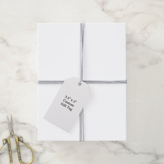 Étiquettes-cadeau Concevez Votre Propre Corde Grise 3,5" x 2"