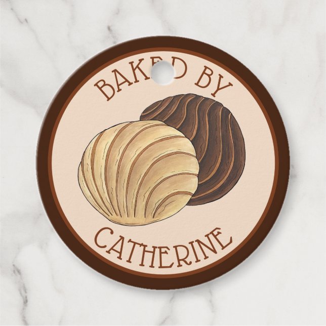 Étiquettes Cadeau Conchas Pan Dulce Mexicaine Cuite À La Maison (Devant)