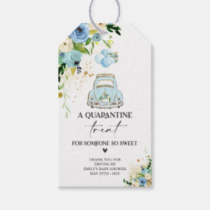 Étiquettes-cadeau Conduire par Baby shower Favoriser Tag Blue Floral