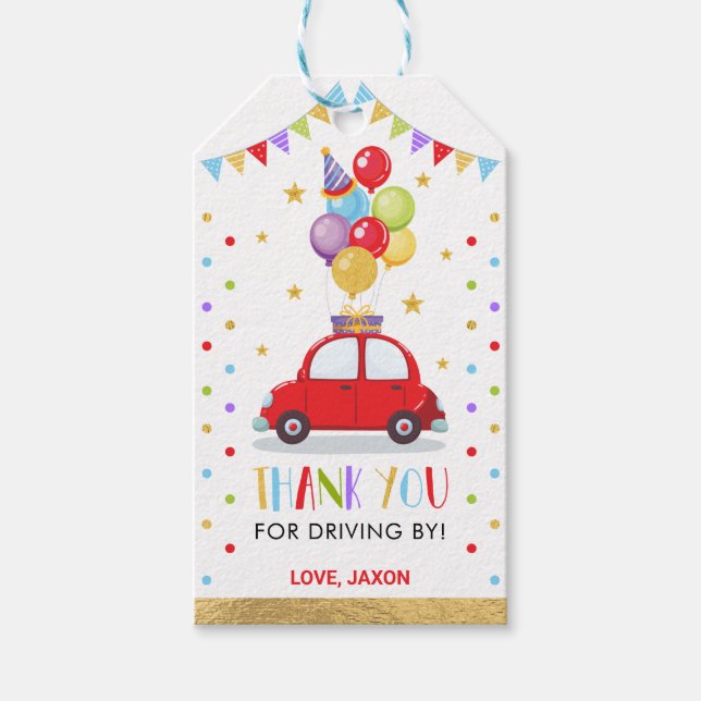 Étiquettes-cadeau Conduite par Baby shower Anniversaire Quarantaine  (Devant)