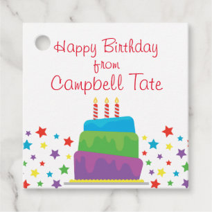 Étiquettes Cadeau Confetti Anniversaire Gâteau Favoriser Tags cadeau