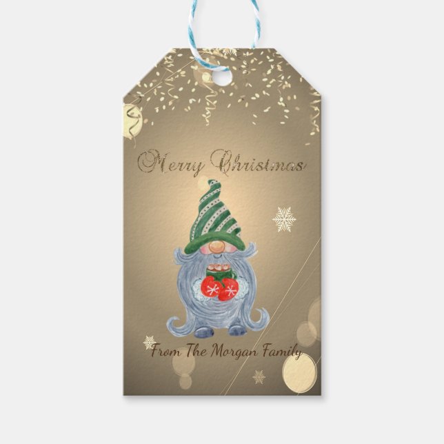 Étiquettes-cadeau Confetti de gnome adorable  (Devant)