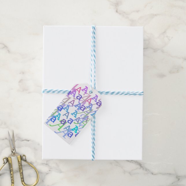 Étiquettes-cadeau Confettis de lettres "A" (Avec de laficelle)