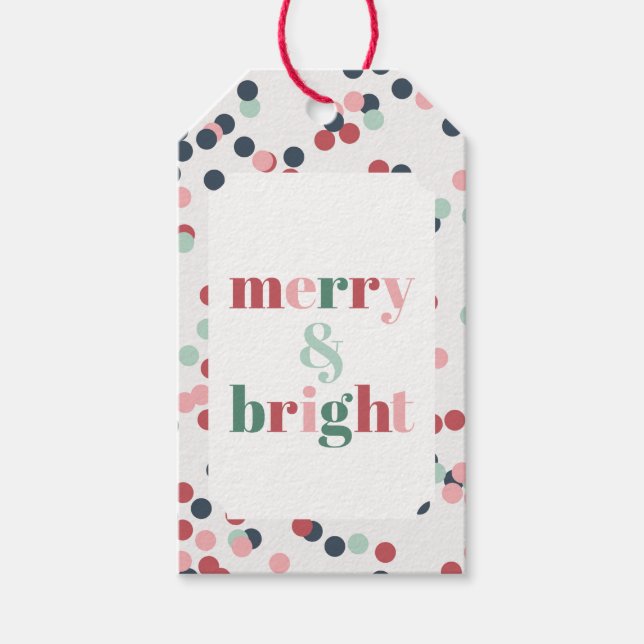 Étiquettes-cadeau Confettis de Noël Merry & Bright (Devant)