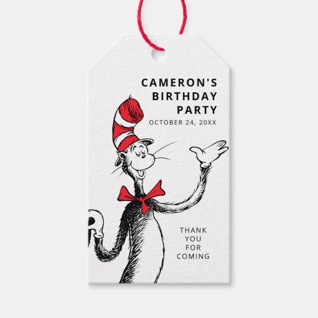 Étiquettes-cadeau Confettis de personnages du Dr Seuss | Anniversair (Devant)