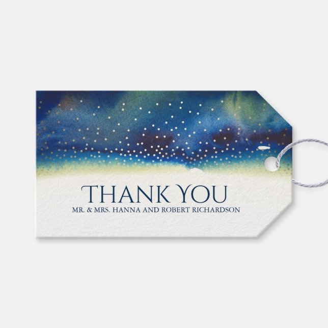 Étiquettes-cadeau Confettis dorés Aquarelle moderne élégante sarcell (Devant (Horizontal))