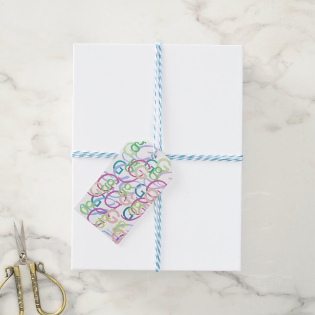 Étiquettes-cadeau Confettis en forme de lettre "G" (Avec de laficelle)