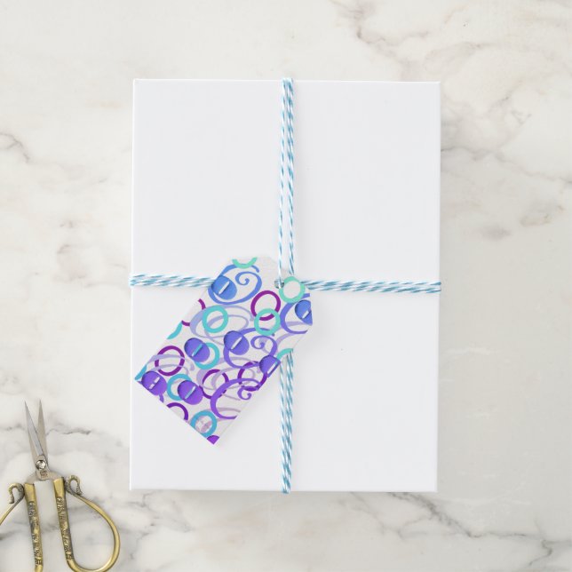 Étiquettes-cadeau Confettis en forme de lettre "O" (Avec de laficelle)
