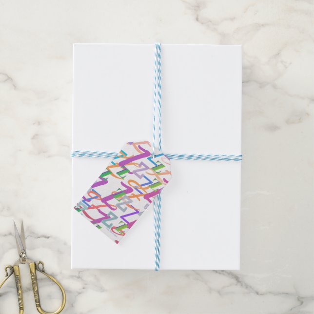 Étiquettes-cadeau Confettis en forme de lettre "Z" (Avec de laficelle)