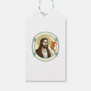 Étiquettes-cadeau Confus Jésus Tendance de danse virale Silhouette V