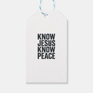 Étiquettes-cadeau Connaître Jésus Connaître la Paix Typographie Chré