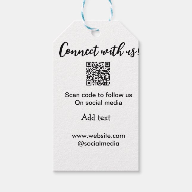 Étiquettes-cadeau Connectez-vous avec nous scan QR code ajouter e-ma (Devant)
