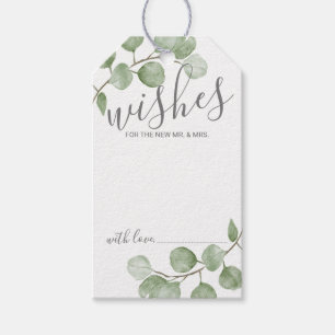 Étiquettes-cadeau Conseils et vœux de mariage à l'aquarelle Eucalypt