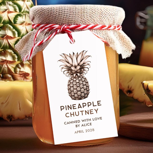 Étiquettes-cadeau Conserve de ananas fait maison chutney (Créateur téléchargé)