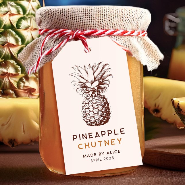Étiquettes-cadeau Conserve de ananas fait maison chutney (Créateur téléchargé)