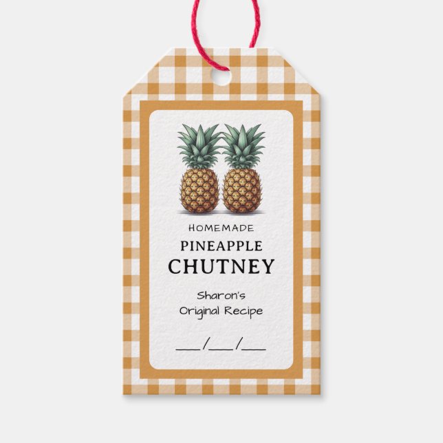 Étiquettes-cadeau Conserve de Chutney d'Ananas (Devant)