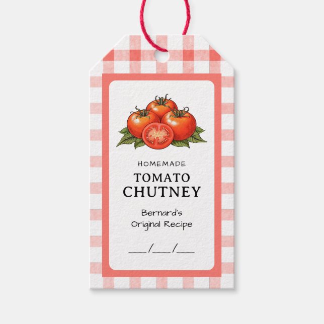 Étiquettes-cadeau Conserve de Chutney de Tomate (Devant)