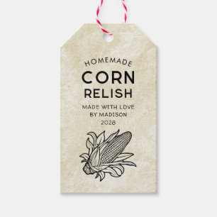 Étiquettes-cadeau Conserve de maïs vintage recette maison garde-mang