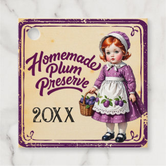 Étiquettes Cadeau Conserve de prunes maison vintage