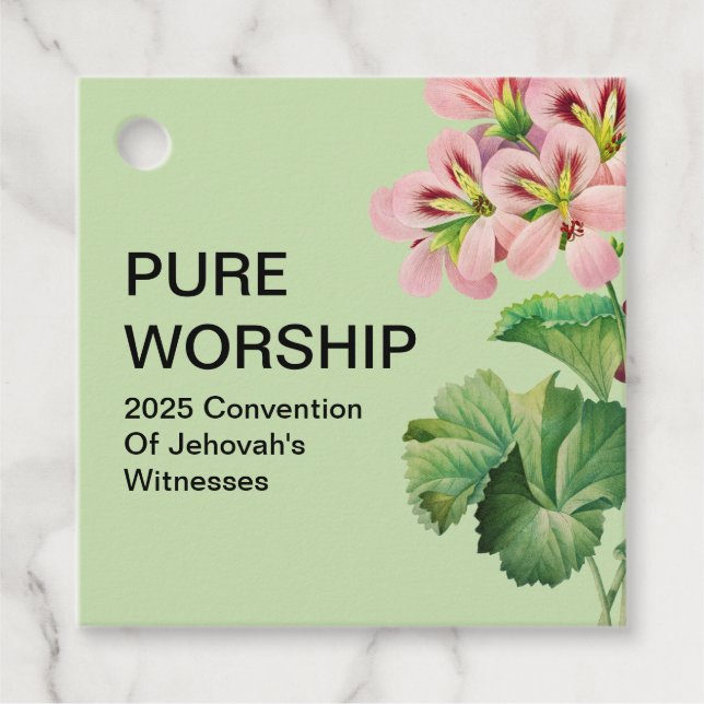 Étiquettes Cadeau Convention Pure Worship 2025 | Balises cadeaux JW (Devant)
