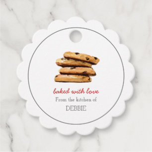 Étiquettes Cadeau COOKIE cuite avec amour Fêtes boulangères Favorise
