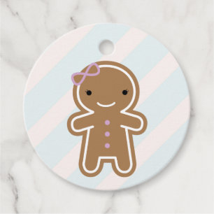 Étiquettes Cadeau Cookie Cute Kawaii Gingerbread Girl