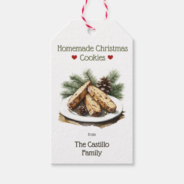 Étiquettes-cadeau Cookie de Noël Rustique (Devant)